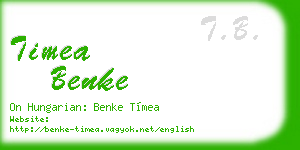 timea benke business card